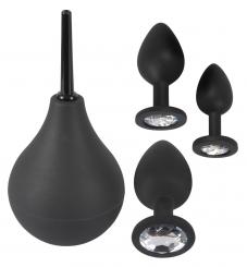 Black Velvets Anal Kit Dusche + 3 Plugs 