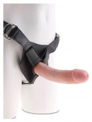 King Cock 8" Strap-On Harness (20,3 cm, Ø 4,6 cm) Hautfarben Hell
