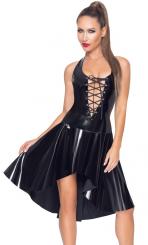 Lack-Kleid mit Schnürung 