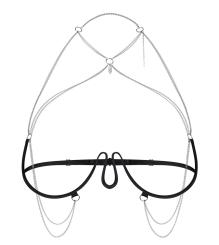 Schwarzer Obsessive Harness-BH Lustique (S-L) 