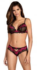 Zweifarbiger Soft-BH und kurzer Slip 