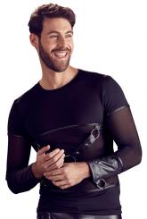 Shirt mit abknöpfbarem Brustharness 