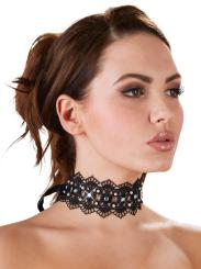 Stickereihalsband mit Strass 