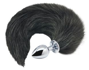 Alive Black & White Fox Tail 