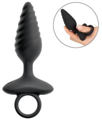 ANOS Flexible Butt Plug Twisted Design with Vibrations 