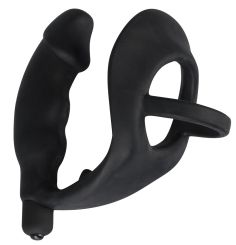 Black Velvets Penis-/Hodenring mit Vibro-Analplug