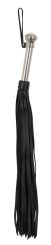 Peitsche aus breiten Lederstriemen mit Metallgriff 