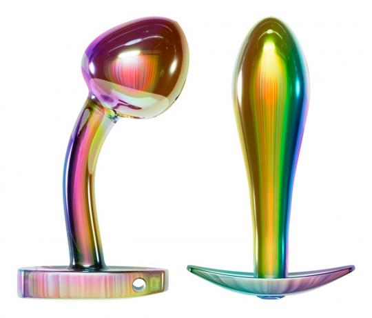 Anos Metall Butt Plug Set in Regenbogenfarben 