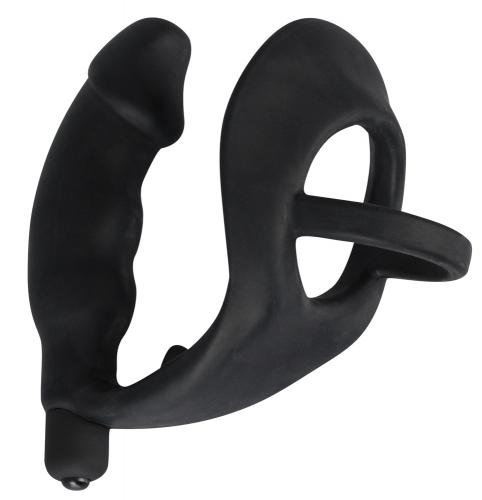 Black Velvets Penis-/Hodenring mit Vibro-Analplug 