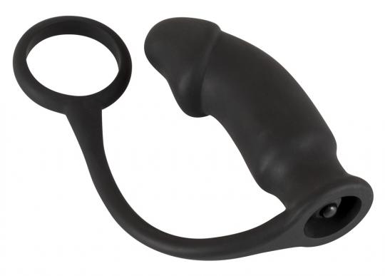 Black Velvets Penisring mit Vibro-Plug 