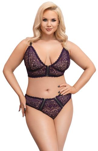 Lila Bralette plus Slip 4XL