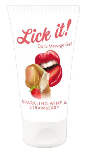 Lick it! Erotic Massage Gel Sparkling Wine and Strawberry 50 ml 