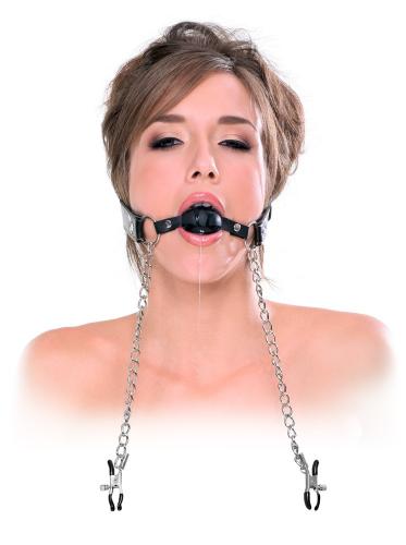 Deluxe Ball Gag and Nipple Clamps 