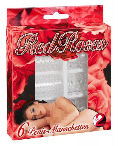 Red Roses 6er-Set Penis Manschetten 