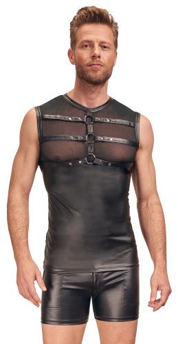 Top mit aufgestepptem Brust-Harness 