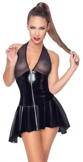 Ausgestelltes Lack-Kleid S