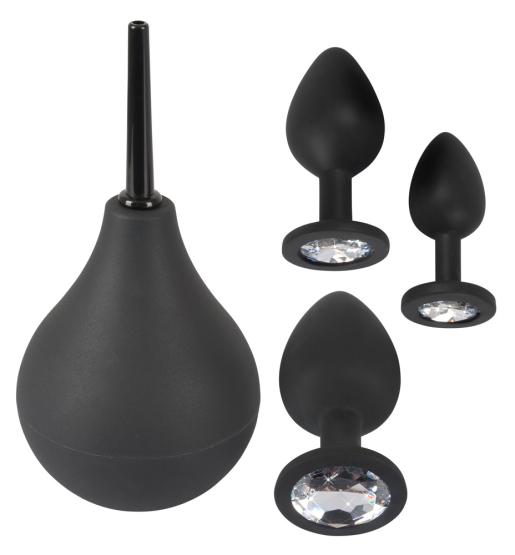 Black Velvets Anal Kit Dusche + 3 Plugs 