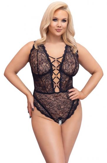 Body ouvert aus weicher Stretch-Spitze 85D/L