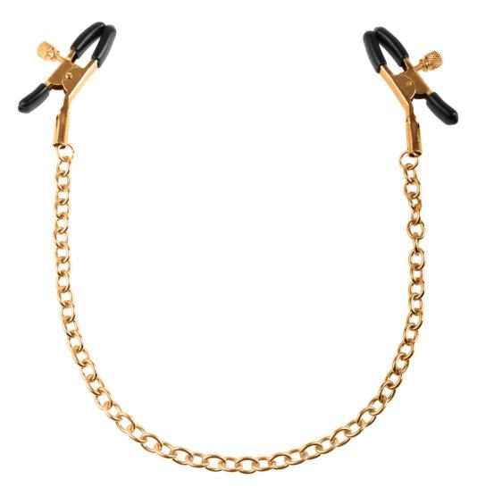 Goldene Nippelklammern mit Kette 