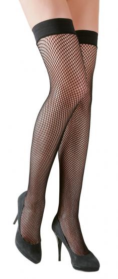 Halterlose Netz-Strümpfe Schwarz XL