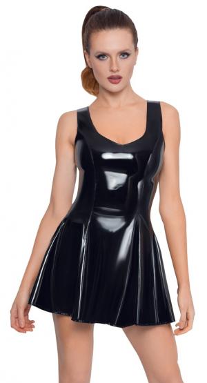 Lack Minikleid mit ausgestelltem Rockteil XS