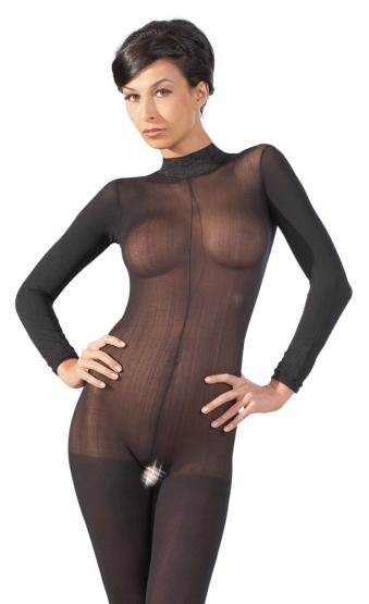 Langarm Catsuit ouvert S/M