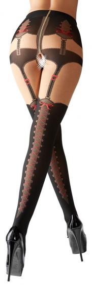 Straps-Strumpfhose mit eingewebtem Höschen 4