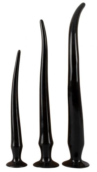 Super Long Flexible Butt Plug Set Schwarz
