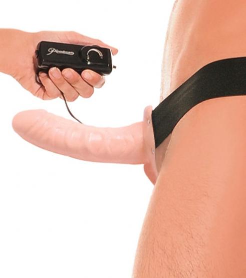 Vibrating Hollow Strap-On (17 cm, Außen-Ø 4,5 cm) 