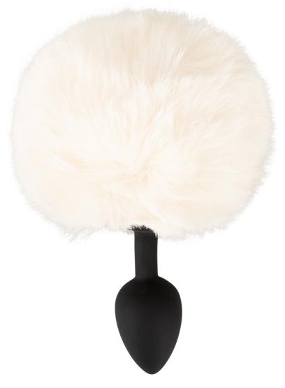 Analplug mit Bunny-Puschel Größe S (14,2 cm, Ø 2,9 cm) 