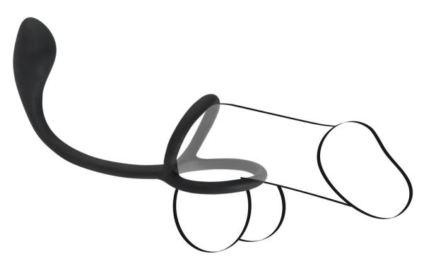 Black Velvets Cock & Ball Ring + Plug 