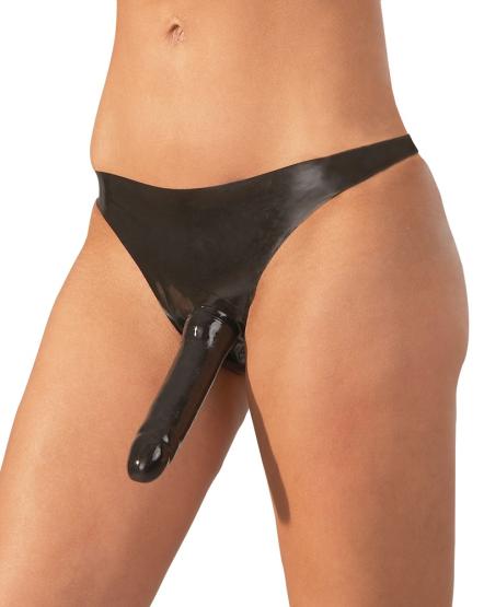 Slip mit Dildo aus Latex 