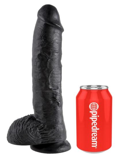 King Cock 10“ Cock with Balls (25,4 cm, Ø 5,1 cm) Black