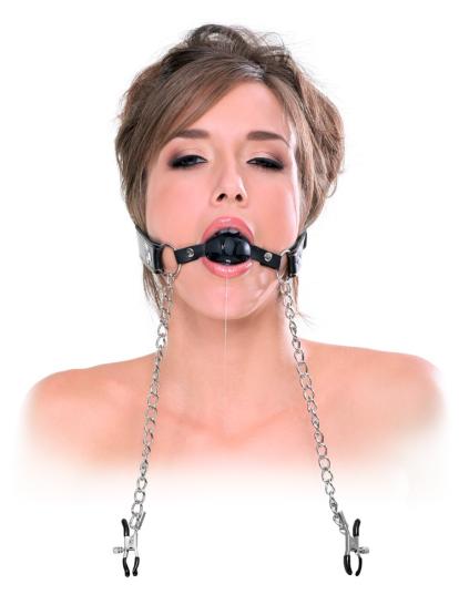 Deluxe Ball Gag and Nipple Clamps 