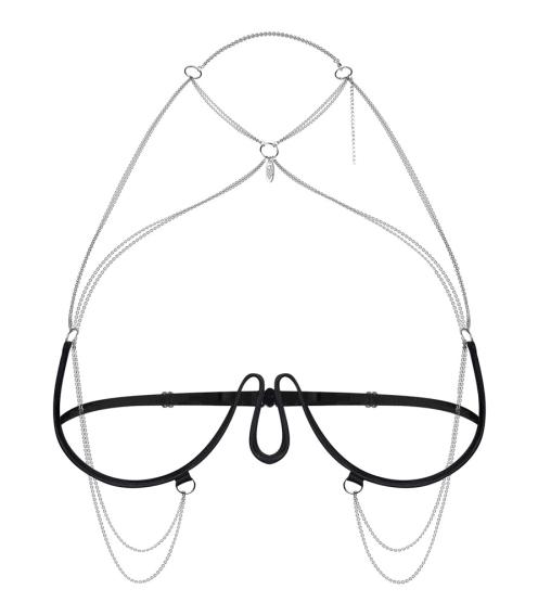 Schwarzer Obsessive Harness-BH Lustique (S-L) 
