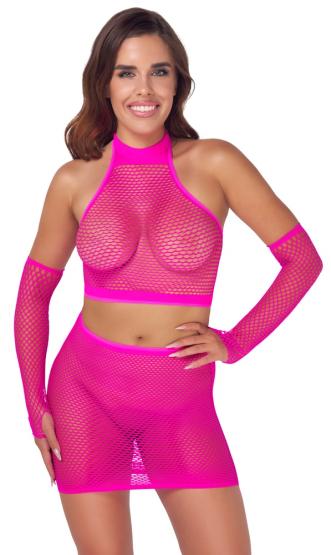 Pinkes Netz-Set (S-L) 
