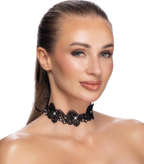 Stickerei-Halsband in Spitzenoptik 