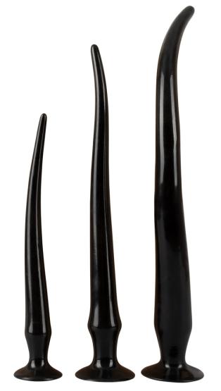 Super Long Flexible Butt Plug Set Schwarz