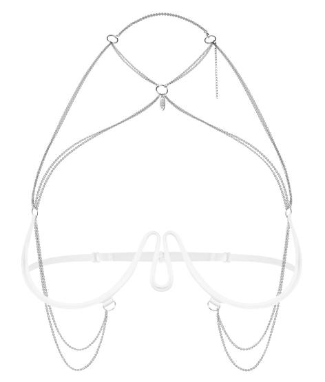 Weißer Obsessive Harness-BH Lustique (S-L) 