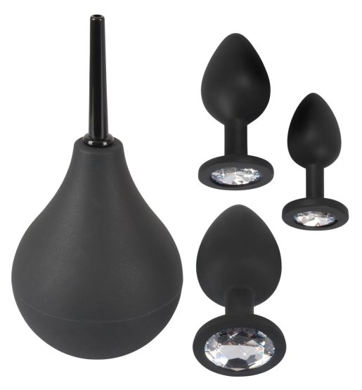Black Velvets Anal Kit Dusche + 3 Plugs 