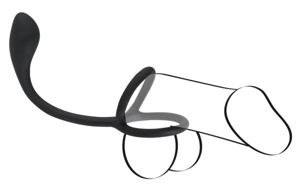 Black Velvets Cock & Ball Ring + Plug 