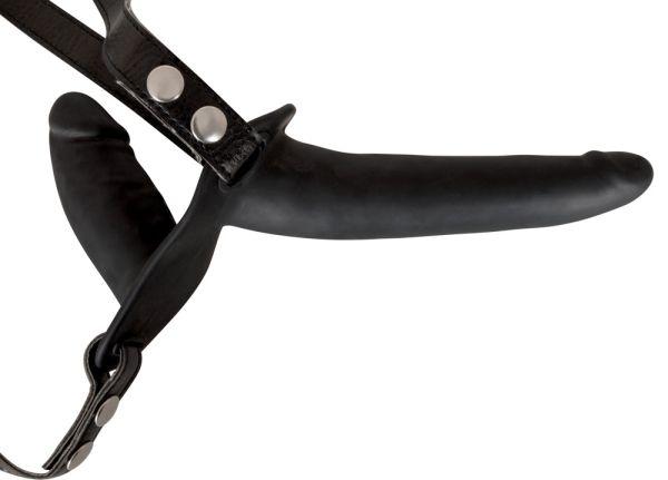 Double Strap On Black Silicone 