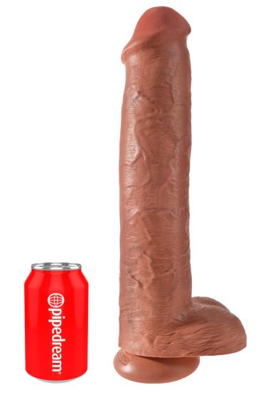King Cock Riesendildo mit Hoden 15“ (38,1 cm, Ø 7,6 cm) Hautfarben Dunkel