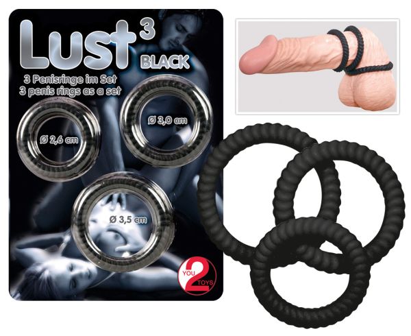 Lust 3 Penisringe Schwarz