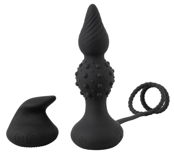 Penis-/Hodenring mit Vibro-Analplug 