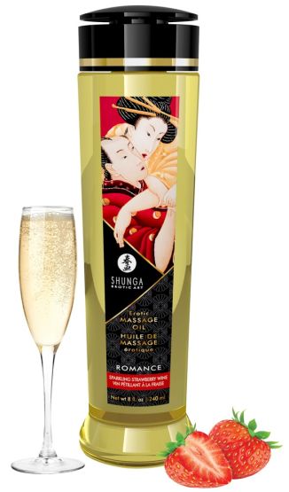 Shunga Erotic Massage Oil (240 ml) Strawberry Sparkling Wine
