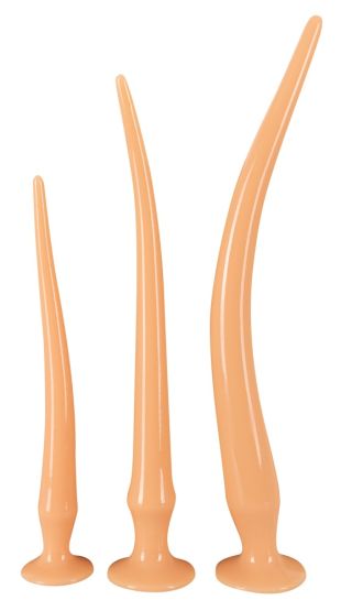 Super Long Flexible Butt Plug Set Hautfarben Hell