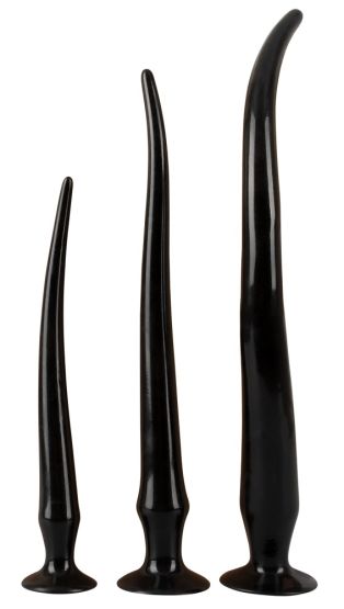 Super Long Flexible Butt Plug Set Schwarz