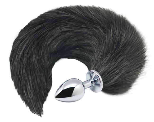 Alive Black & White Fox Tail M