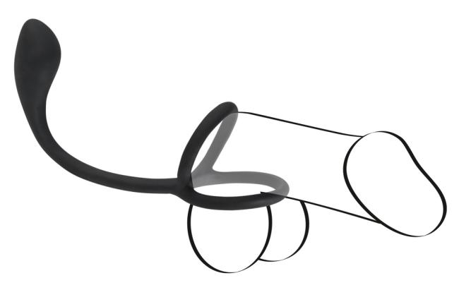 Black Velvets Cock & Ball Ring + Plug 
